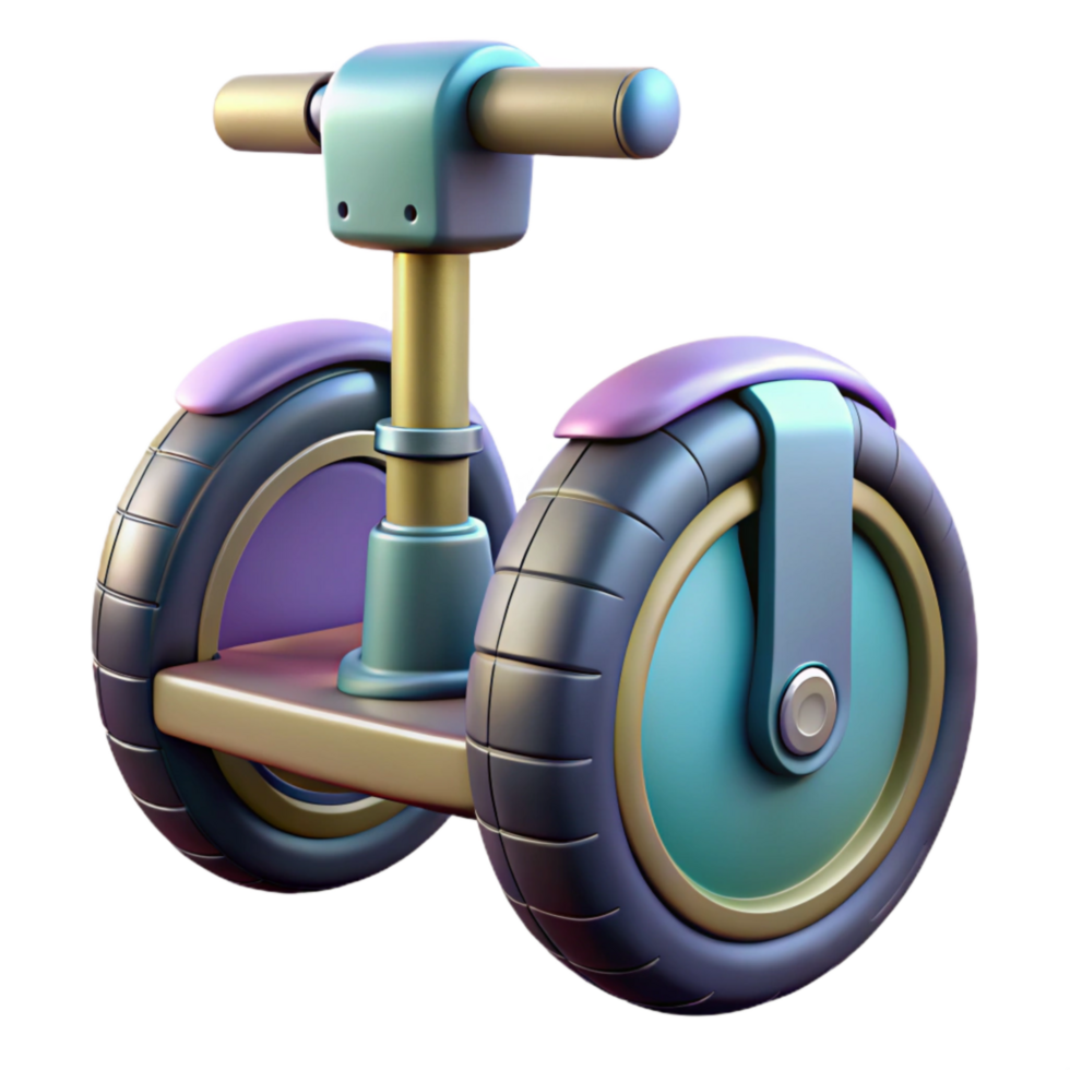 impressive abstract Electric Unicycle Side View Transparent Background authentic png