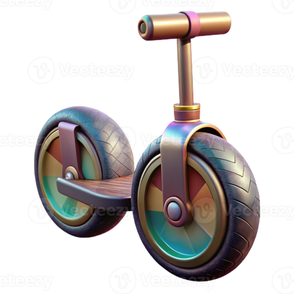 impressive abstract Electric Unicycle Side View Transparent Background detailed png