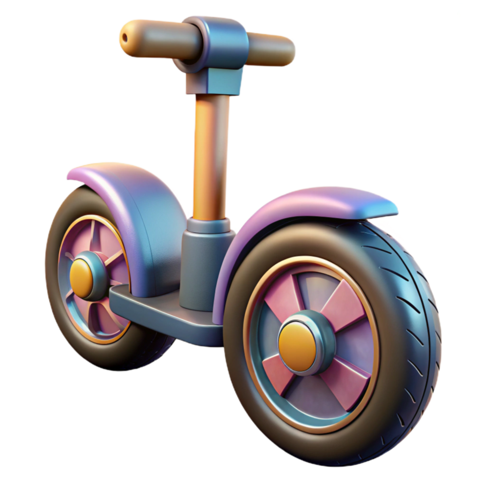 vibrant abstract Electric Unicycle Side View Transparent Background premium png