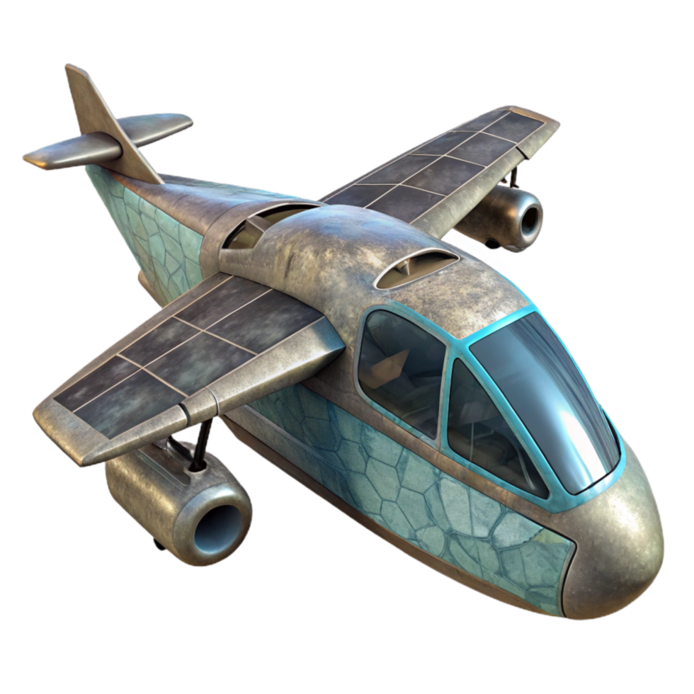 beautiful modern Electric Vtol Aircraft Side View Transparent Background high resolution png