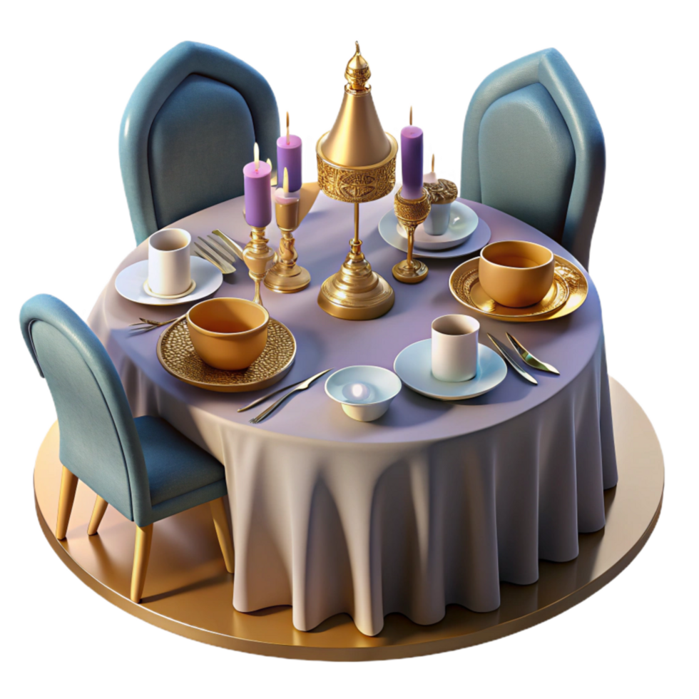serene abstract Elegant Table Setting Formal View Cutout exclusive png