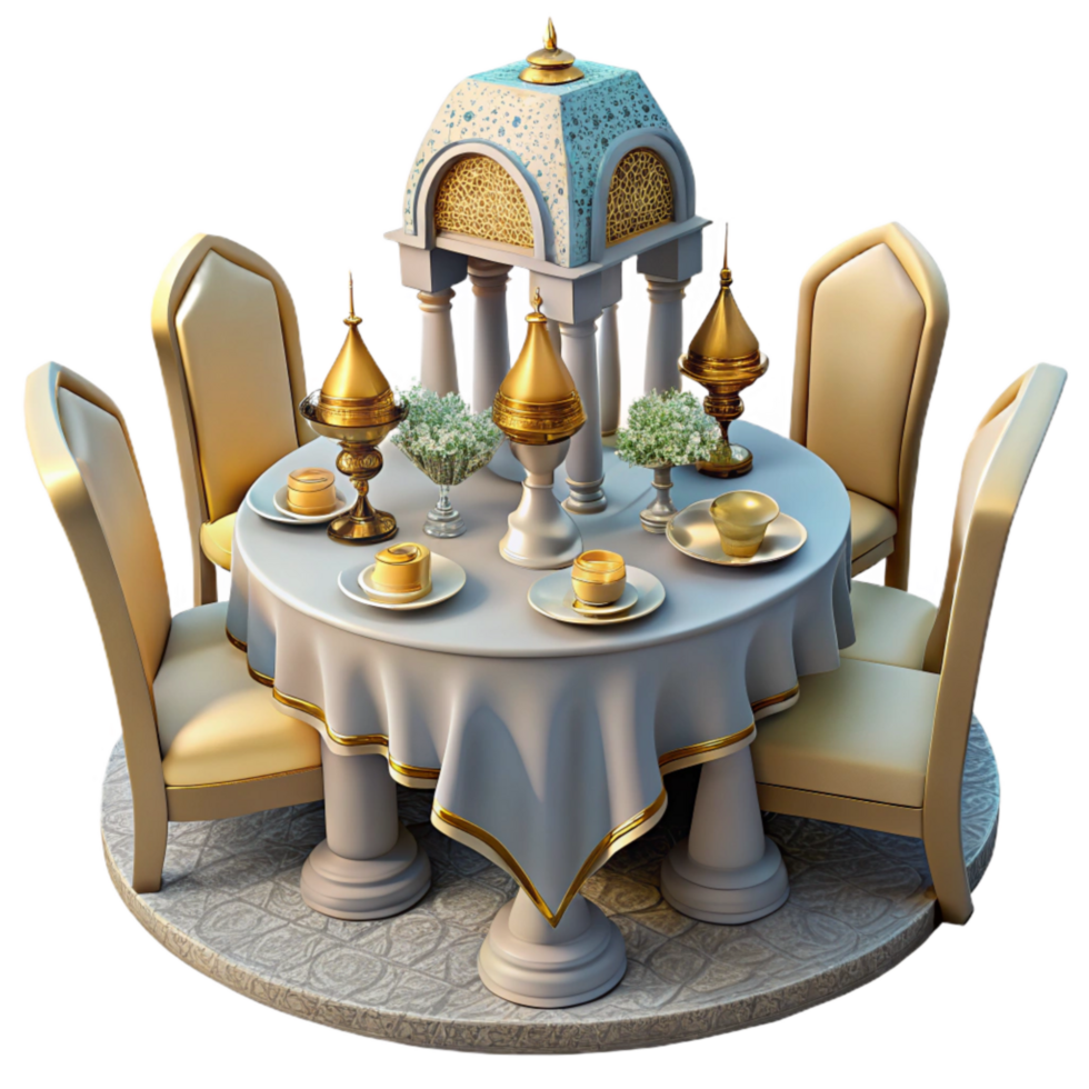 magnificent vintage Elegant Table Setting Formal View Cutout authentic png