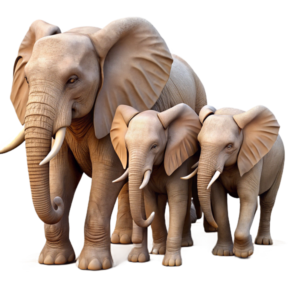 Elephant Herd Walking Across Savannah Transparent Cutout png