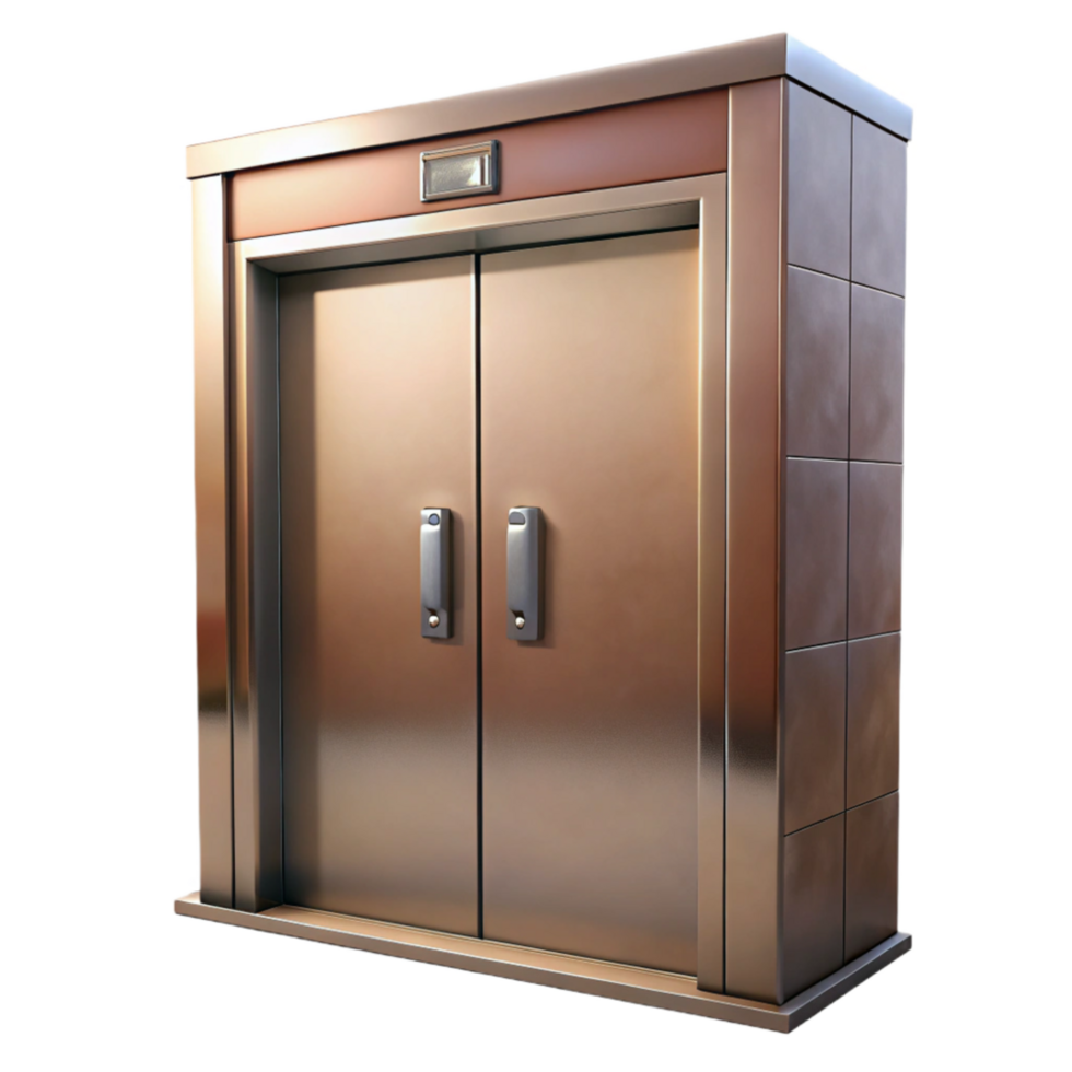 serene artistic Elevator Doors Closed Isolated high resolution png