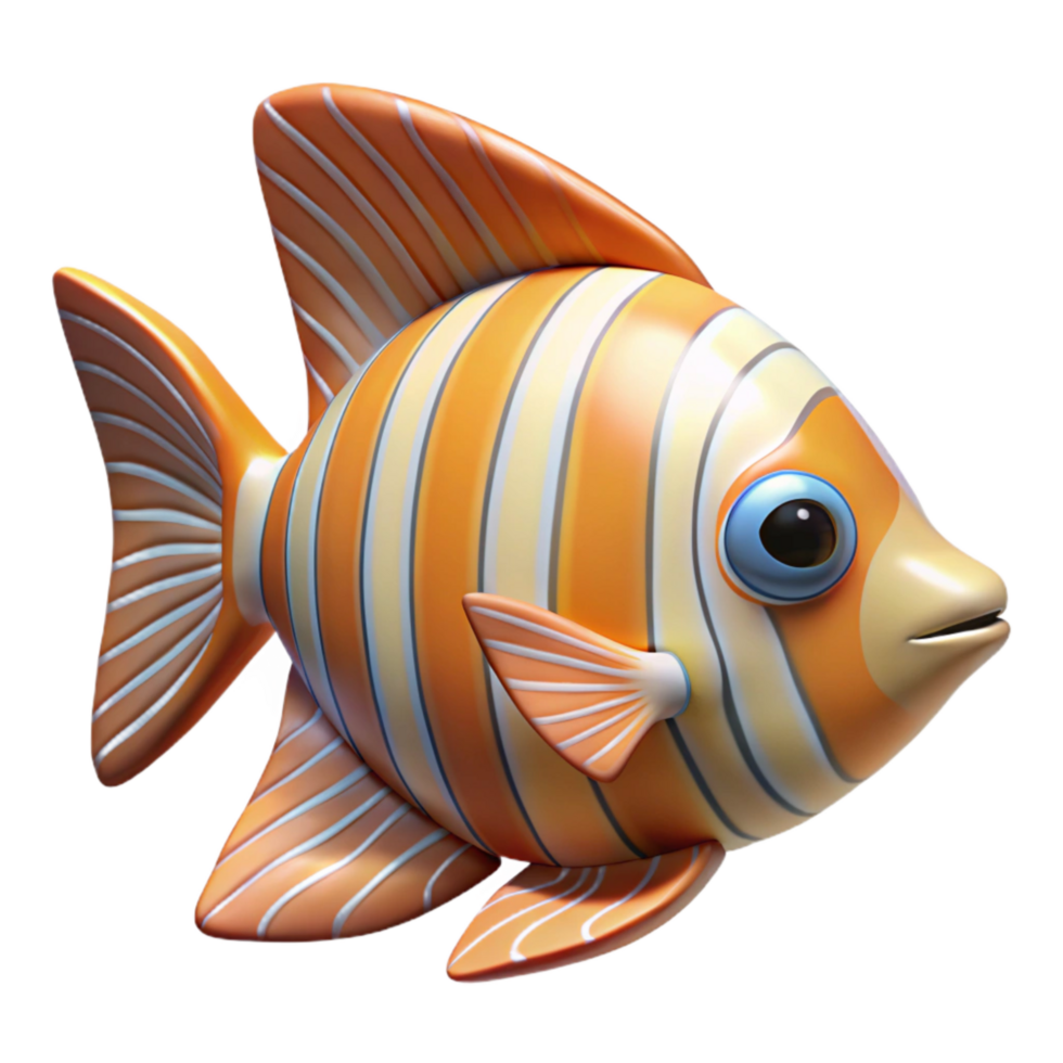 vibrant modern Tropical Fish with Stripes Transparent Background professional png