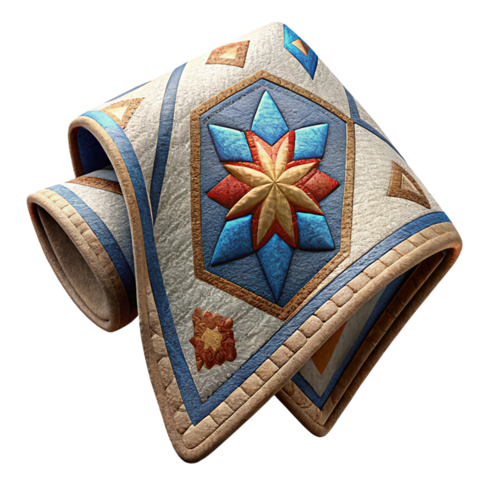 impressive creative Embroidered Cloth with Geometric Motifs Cutout high resolution png