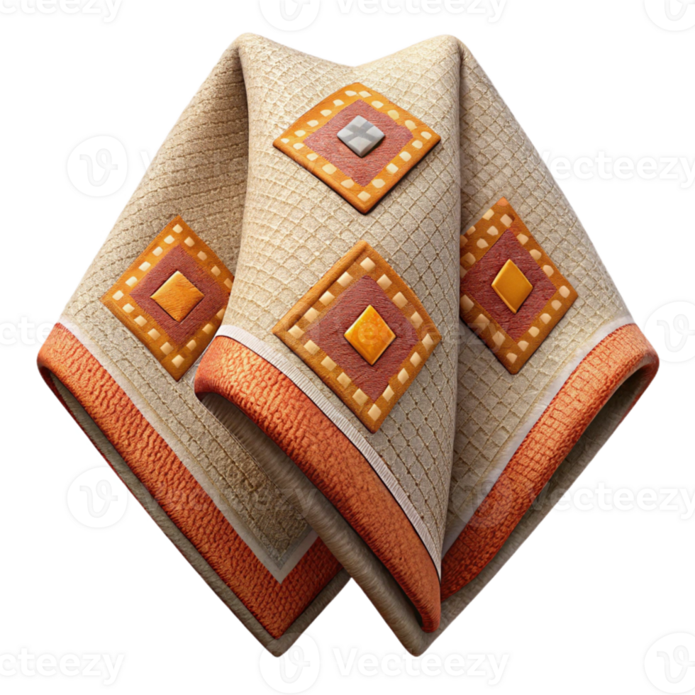 serene artistic Embroidered Cloth with Geometric Motifs Cutout original png