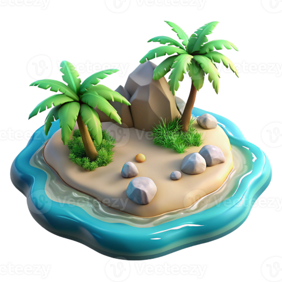 serene contemporary Tropical Island Aerial Perspective Isolated high resolution png
