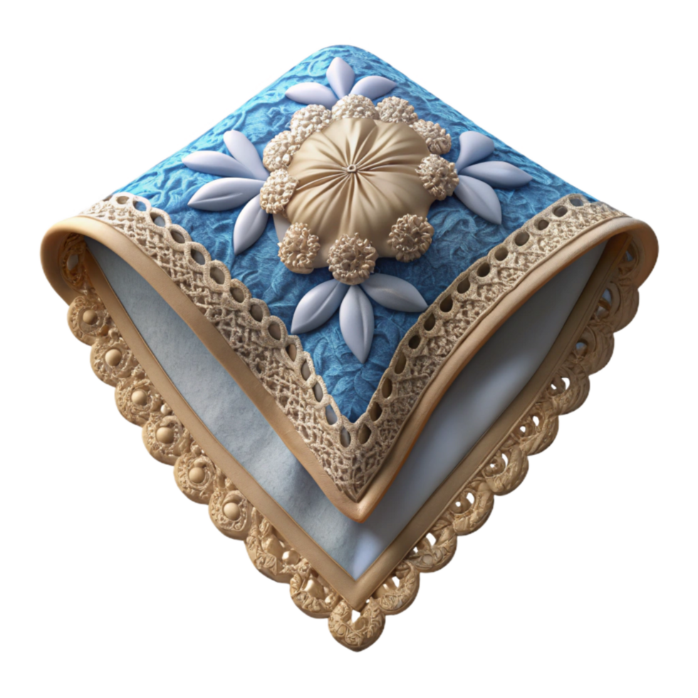 wonderful creative Embroidered Handkerchief Delicate Lace Isolated authentic png
