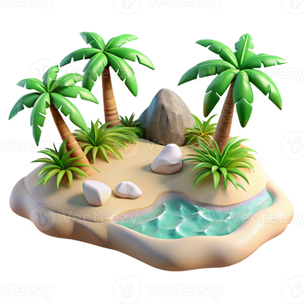 magnificent rustic Tropical Island Lush Vegetation Aerial View Transparent Background professional png
