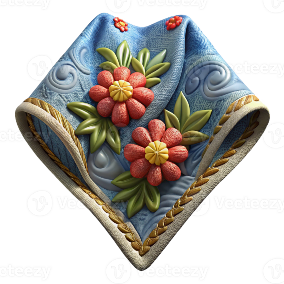 stunning contemporary Embroidered Handkerchief Floral Pattern Transparent professional png