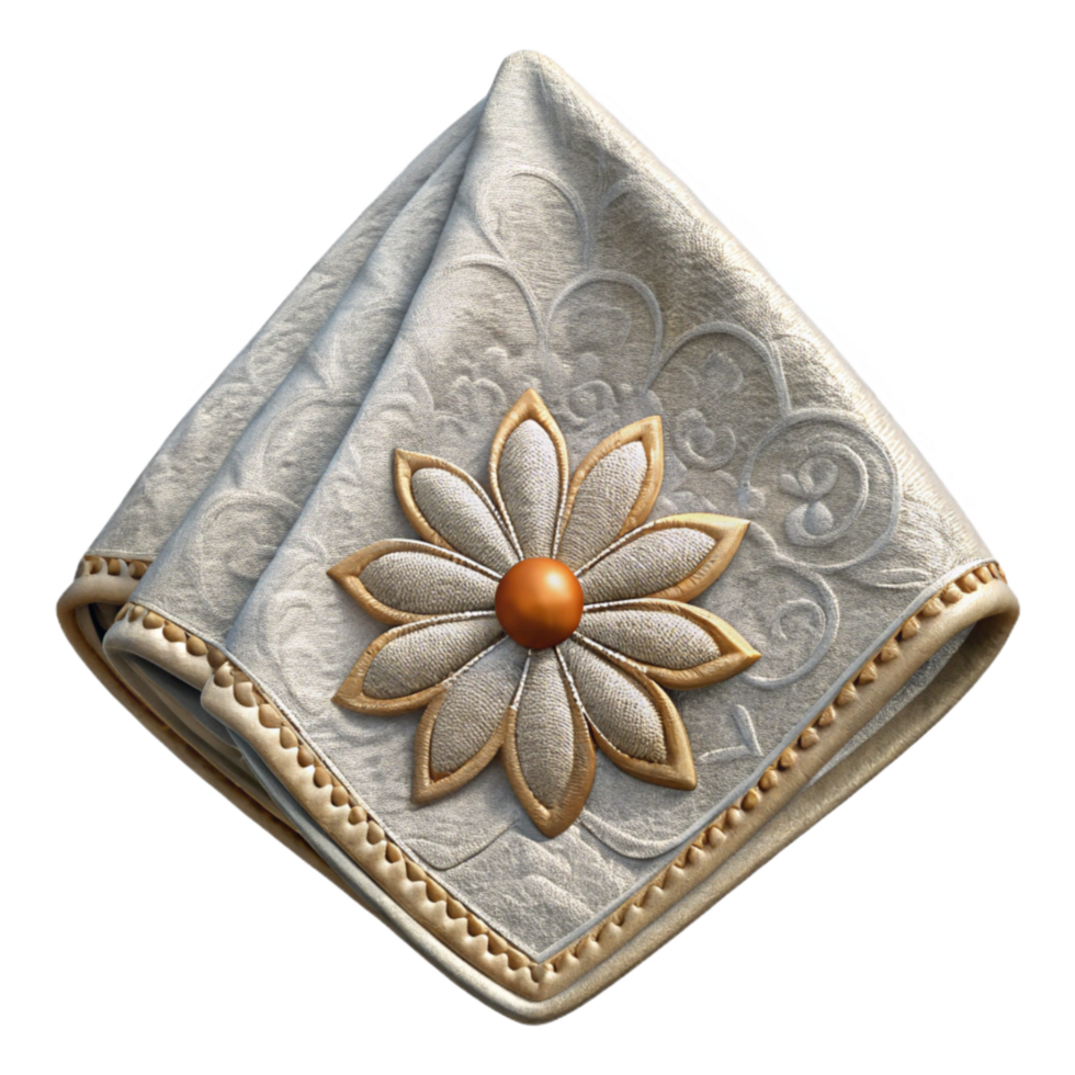 magnificent creative Embroidered Napkin Delicate Embroidery Isolated high quality png
