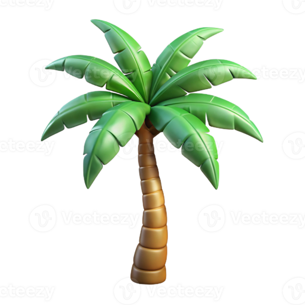 vibrant contemporary Tropical Palm Tree Silhouette Cutout Transparent Background detailed png