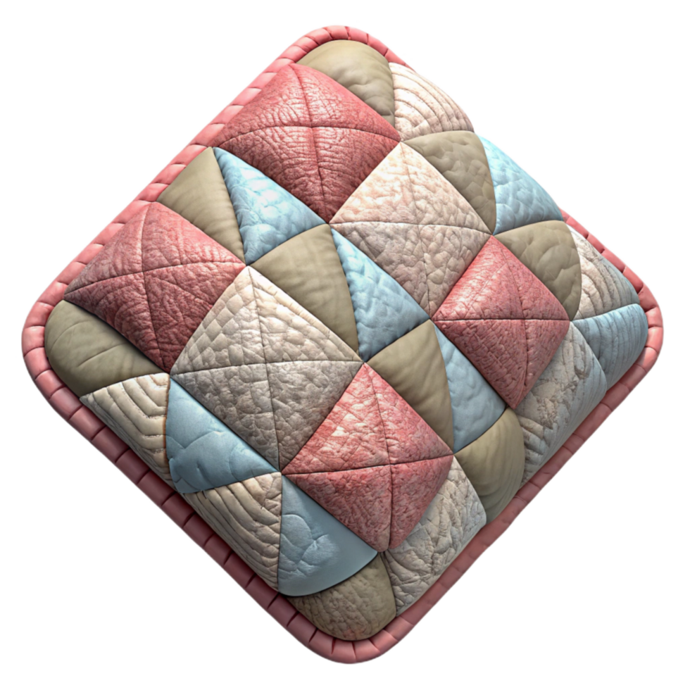 stunning artistic Embroidered Quilt Patchwork Design Isolated png