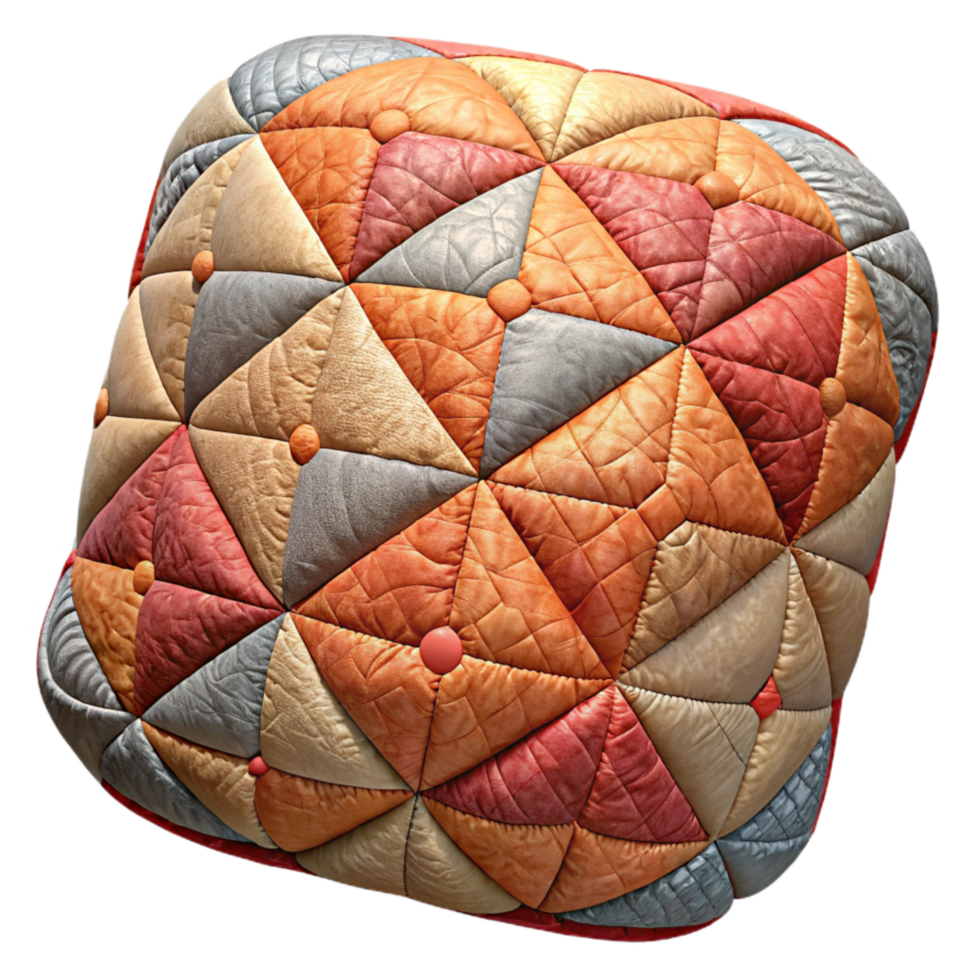 beautiful abstract Embroidered Quilt Patchwork Design Isolated detailed png