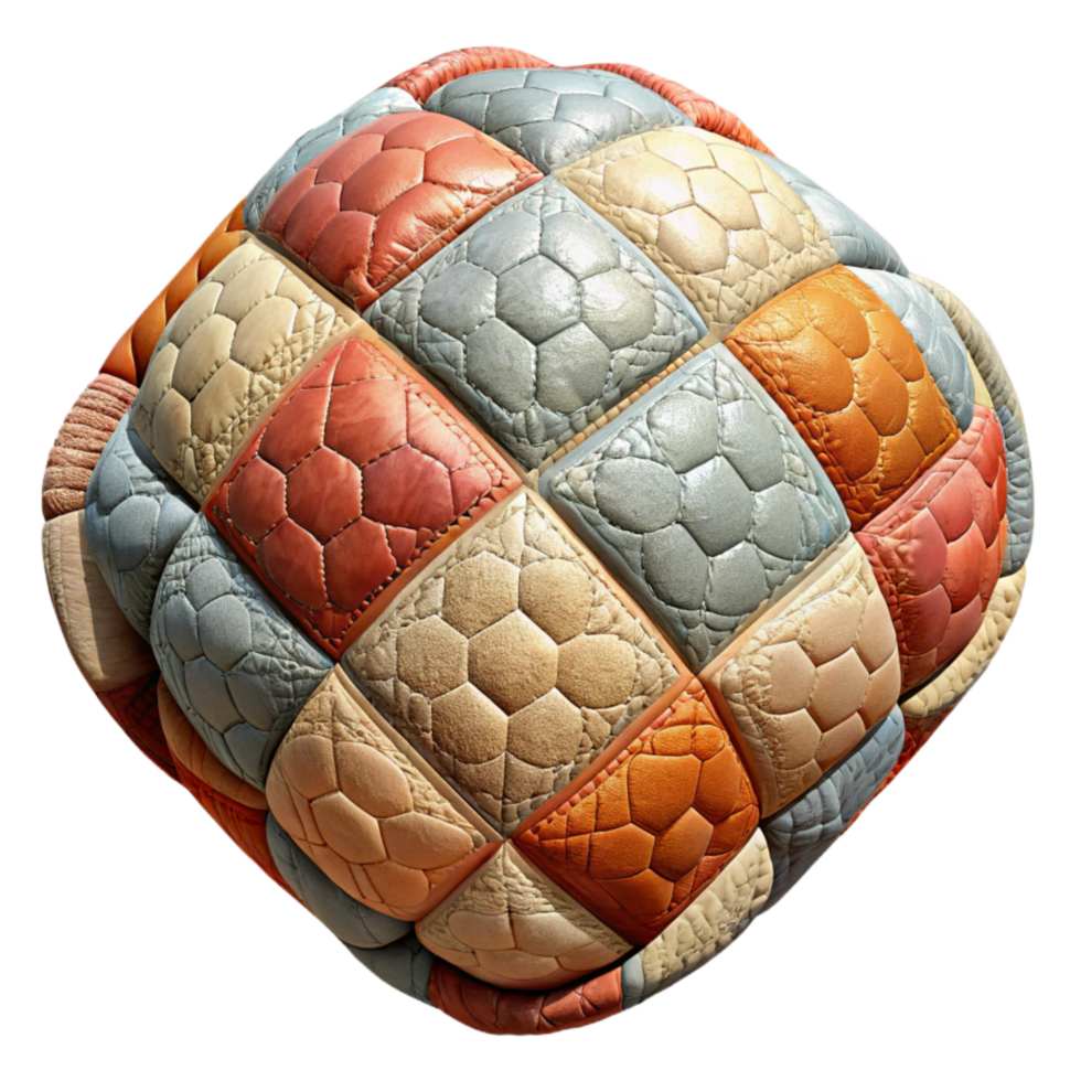 vibrant rustic Embroidered Quilt Patchwork Design Isolated detailed png