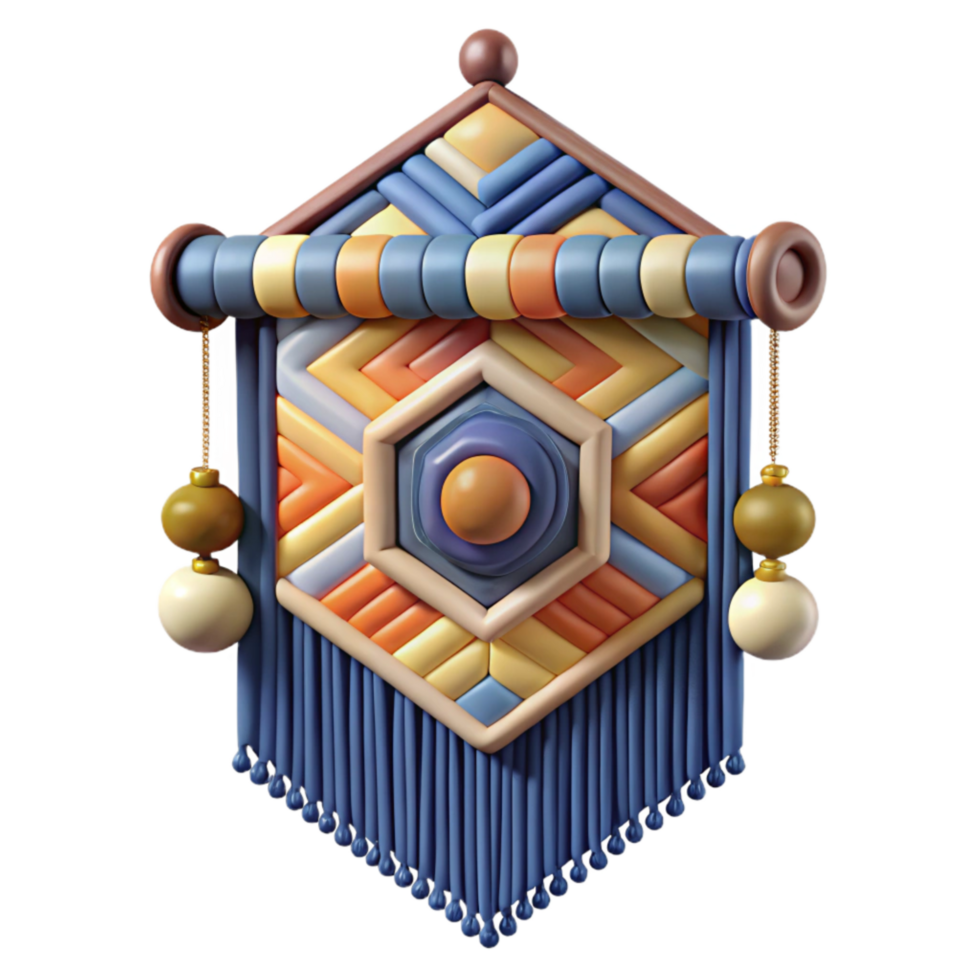 stunning vintage Embroidered Wall Hanging Abstract Pattern Transparent genuine png