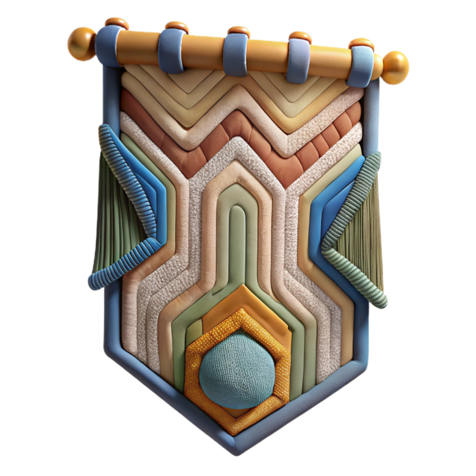 serene creative Embroidered Wall Hanging Abstract Pattern Transparent high quality png
