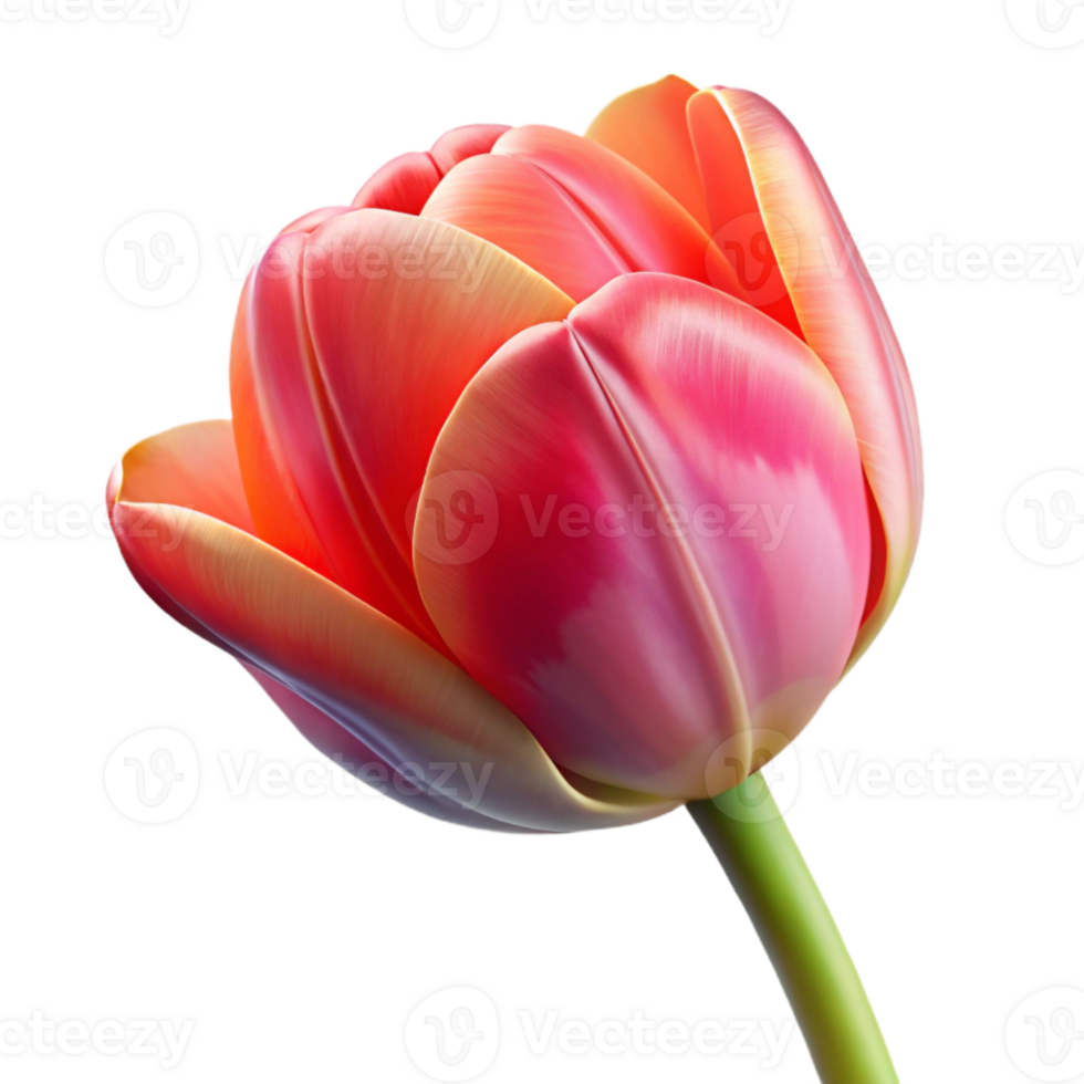 beautiful traditional Tulip Flower Vibrant Color Close Up Transparent Background authentic png