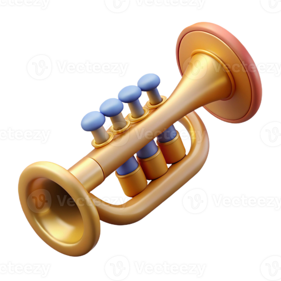 impressive abstract Trumpet with Valves Isolated Element high resolution png