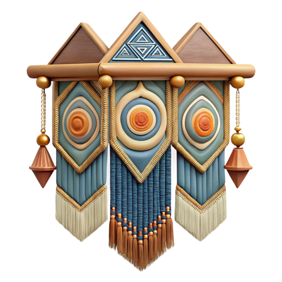 dramatic minimalist Embroidered Wall Hanging Bohemian Style Cutout Element high quality png