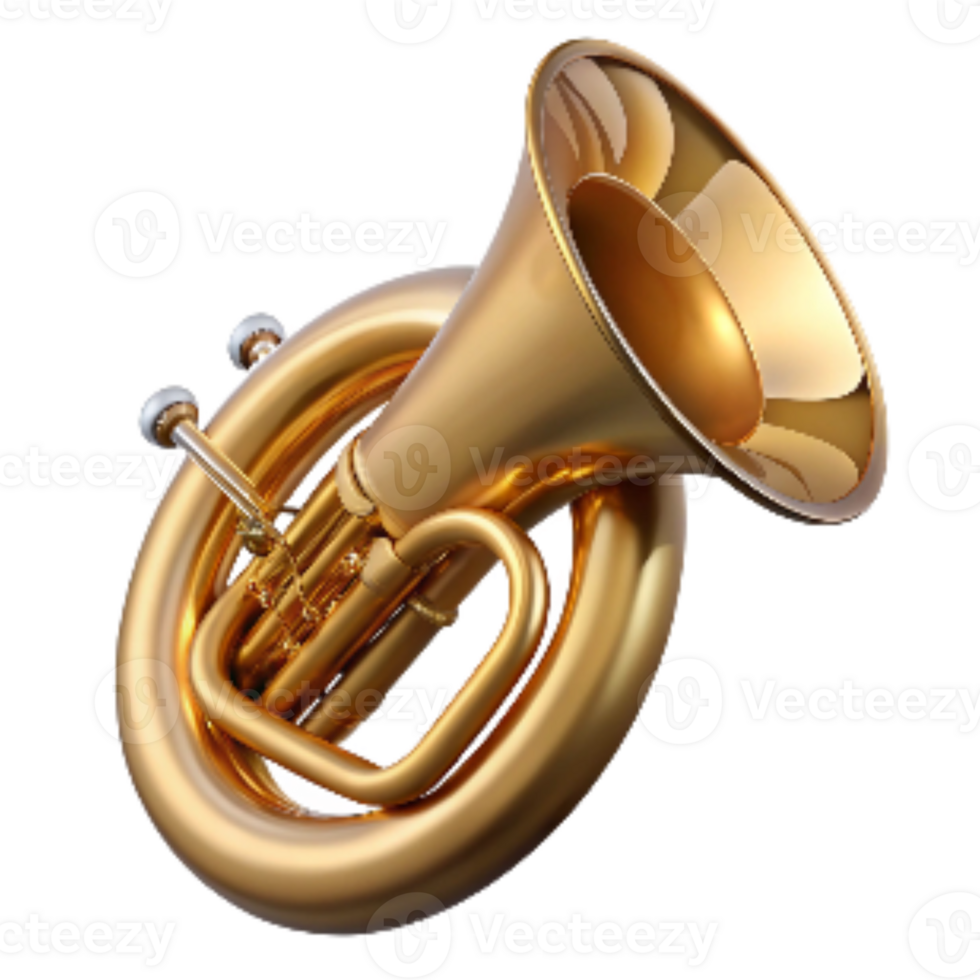 impressive rustic Tuba Large Brass Instrument Cutout premium png