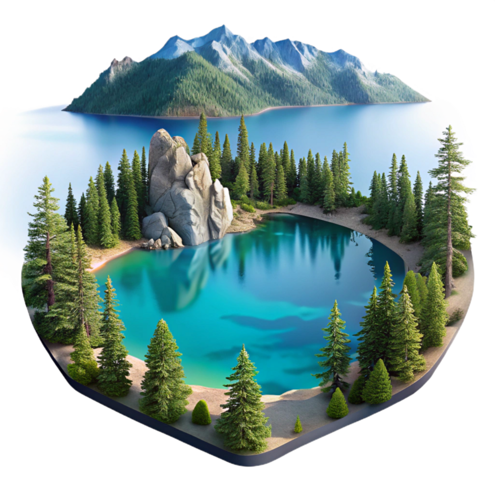 extraordinary minimalist Emerald Bay Lake Tahoe Scenic View Transparent premium png