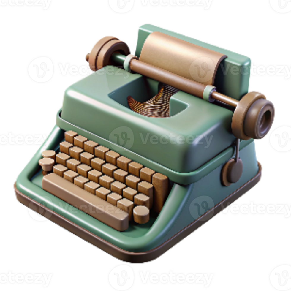 vibrant abstract Typewriter Vintage Style Isolated high resolution png