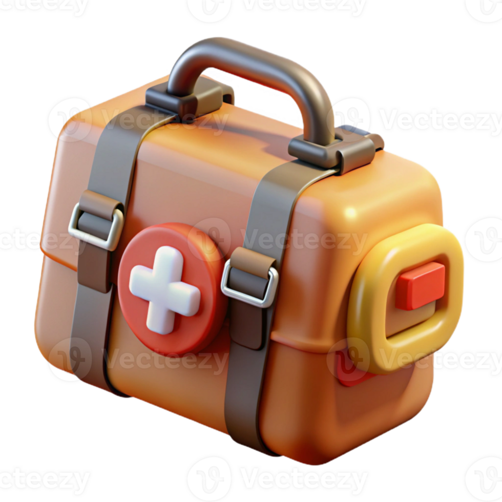 stunning artistic Emergency Kit Supplies Realistic View Transparent Background detailed png