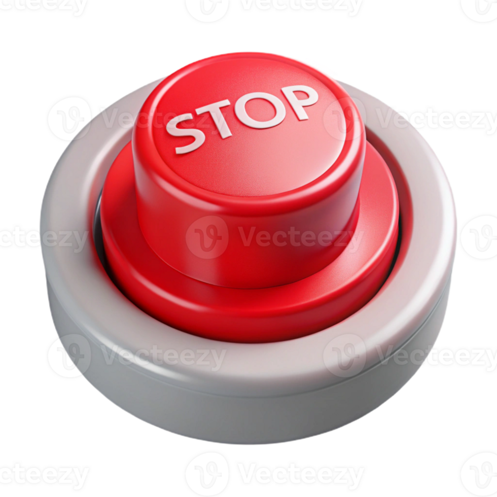 wonderful minimalist Emergency Stop Button Red Labeled Isolated Cutout exclusive png