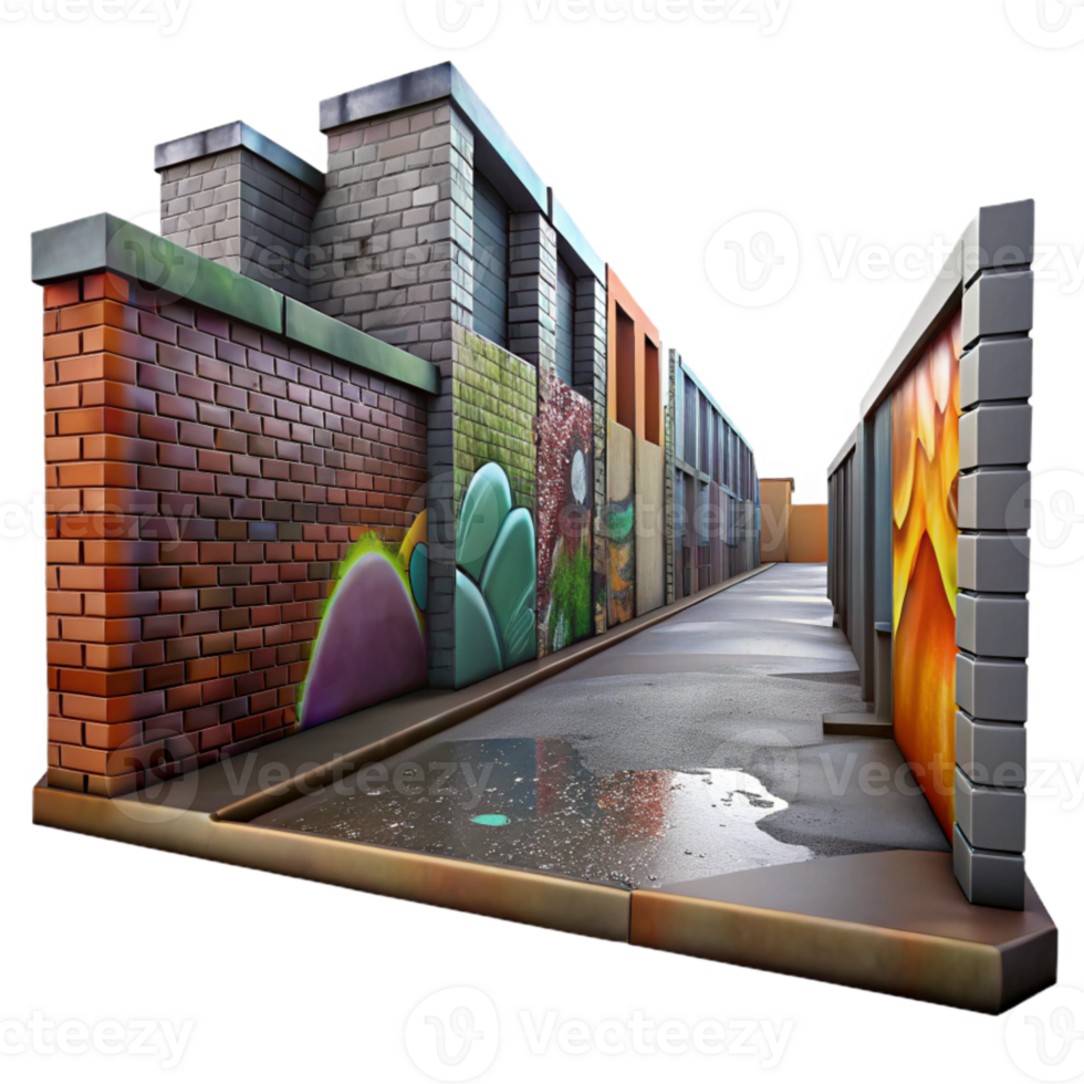 stunning modern Urban Alleyway Graffiti Art Isolated authentic png