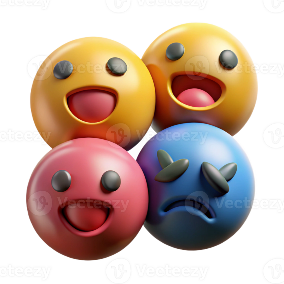 wonderful classic Emotional Expression Icons Set Cutout original png