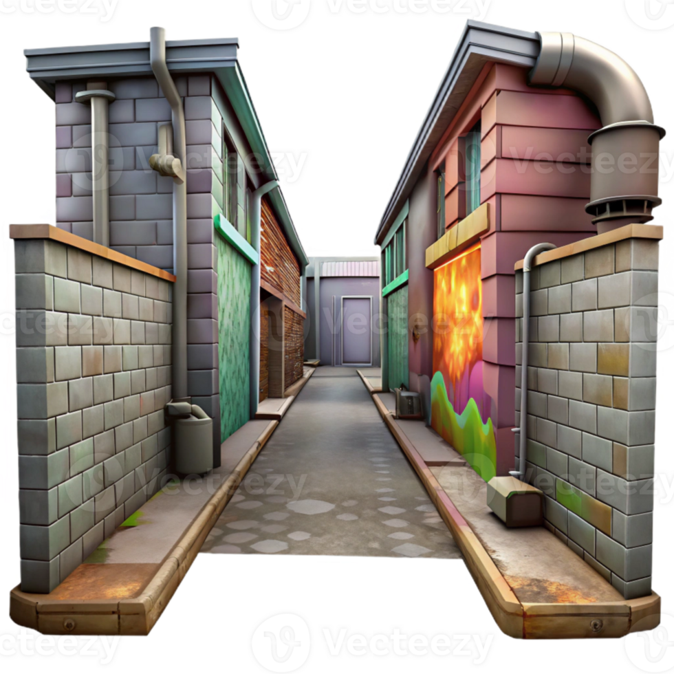 elegant contemporary Urban Alleyway Graffiti Art Isolated exclusive png
