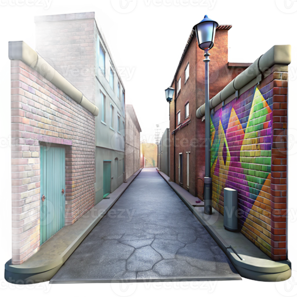 vibrant rustic Urban Alleyway Graffiti Art Isolated genuine png