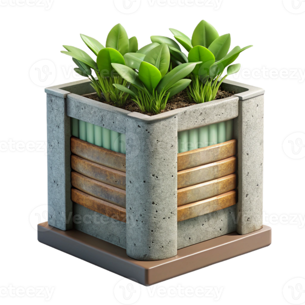 dramatic contemporary Urban Garden Vertical Planter Transparent Background png