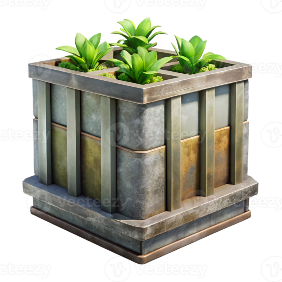 dramatic vintage Urban Garden Vertical Planter Transparent Background original png