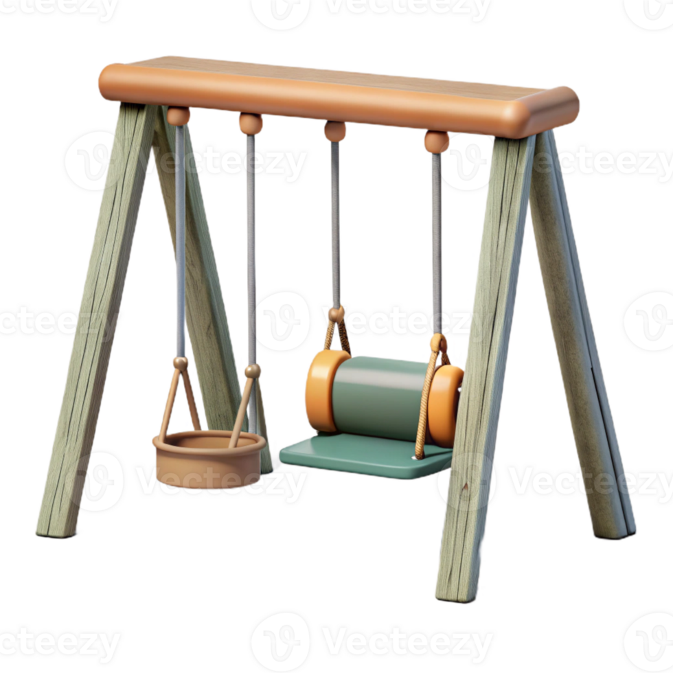 stunning vintage Urban Park Swing Set Isolated Element professional png