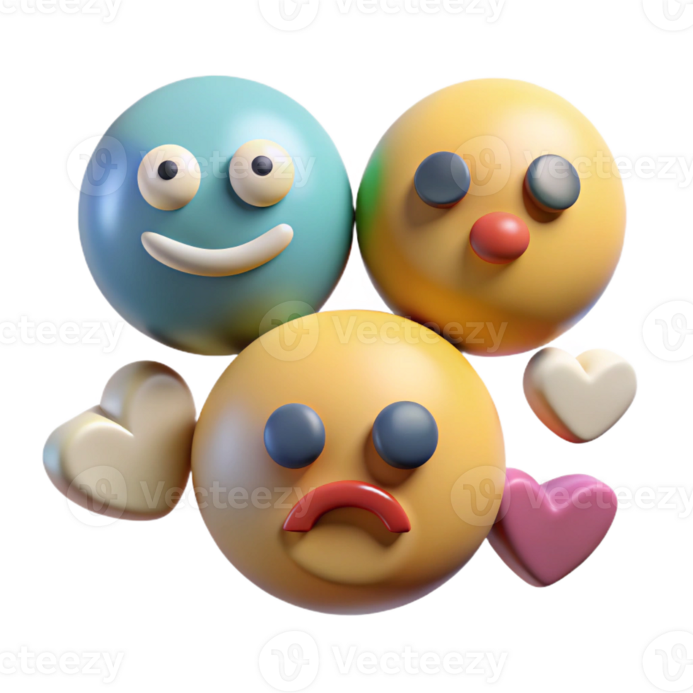 vibrant abstract Emotional State Icons Set Cutout authentic png