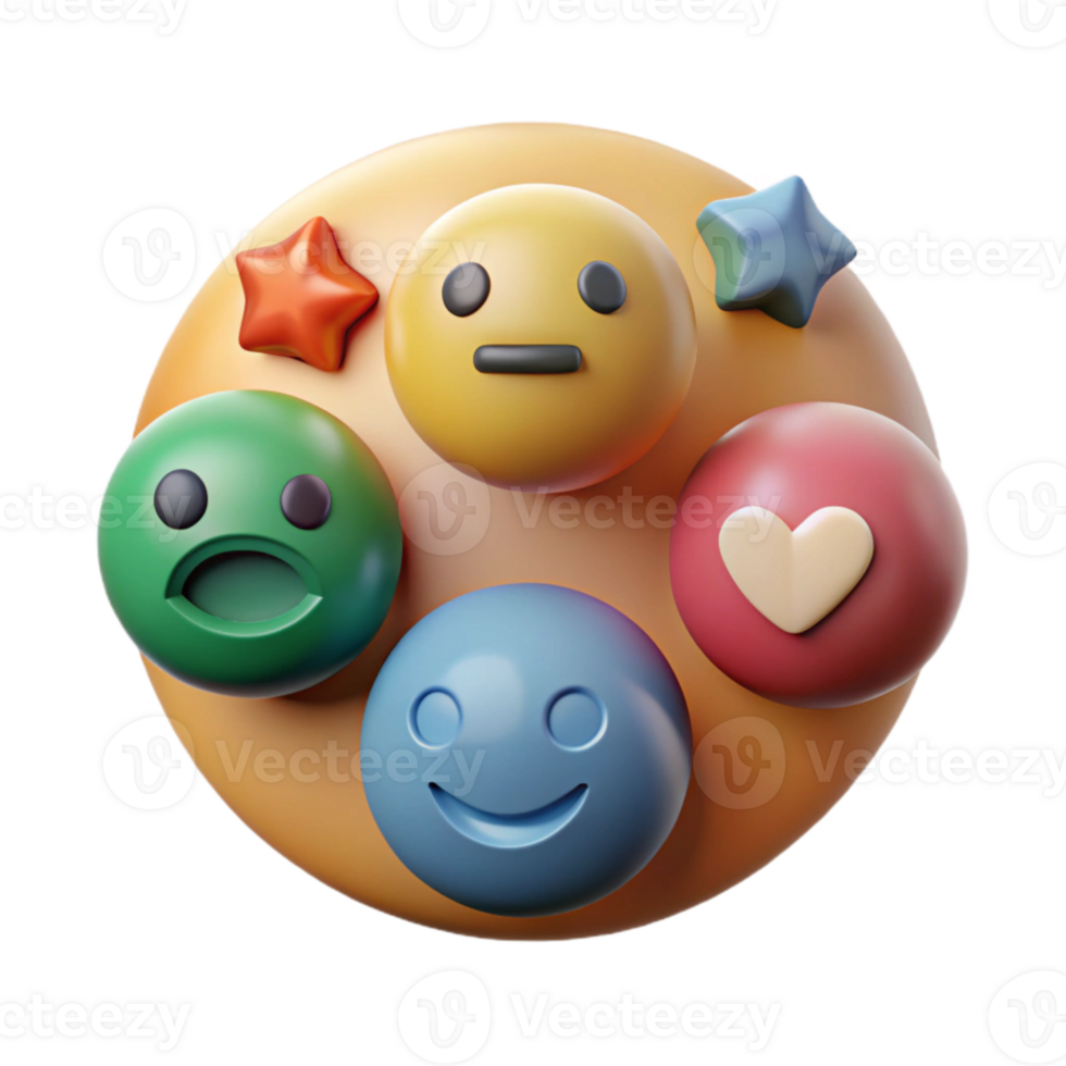 beautiful modern Emotional State Icons Set Cutout professional png