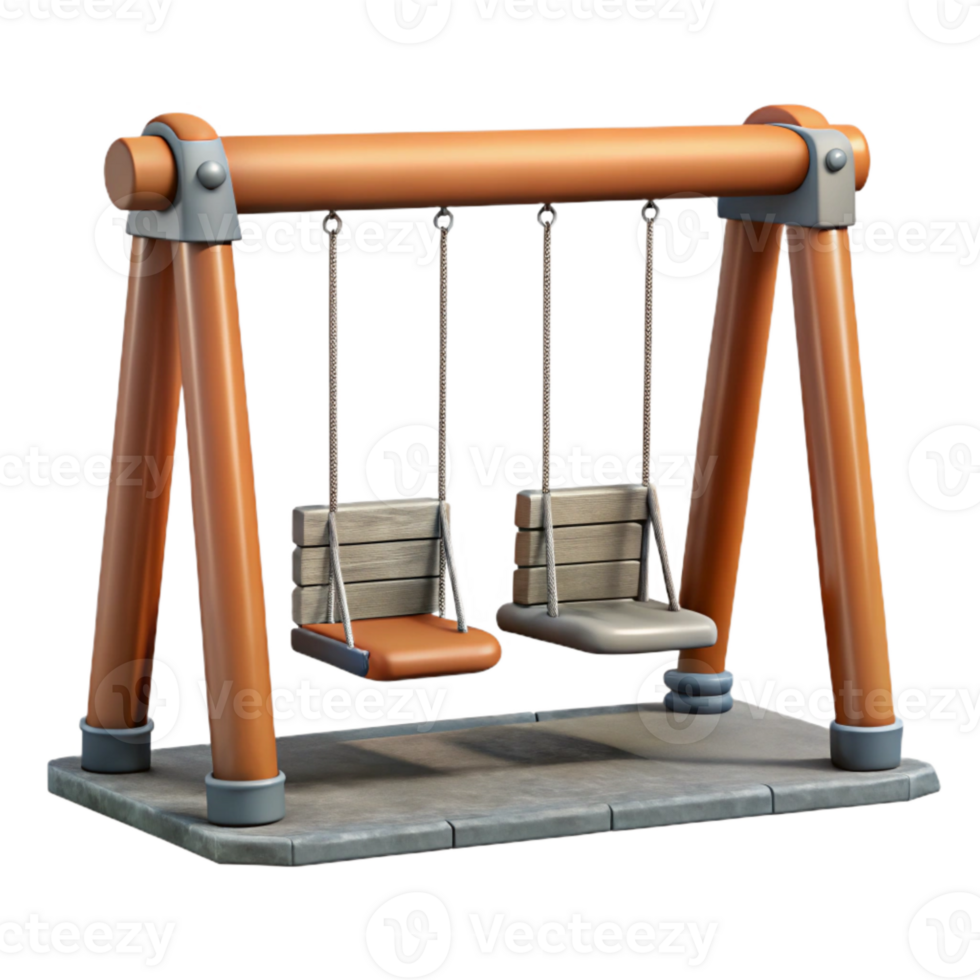 elegant abstract Urban Park Swing Set Isolated Element high resolution png