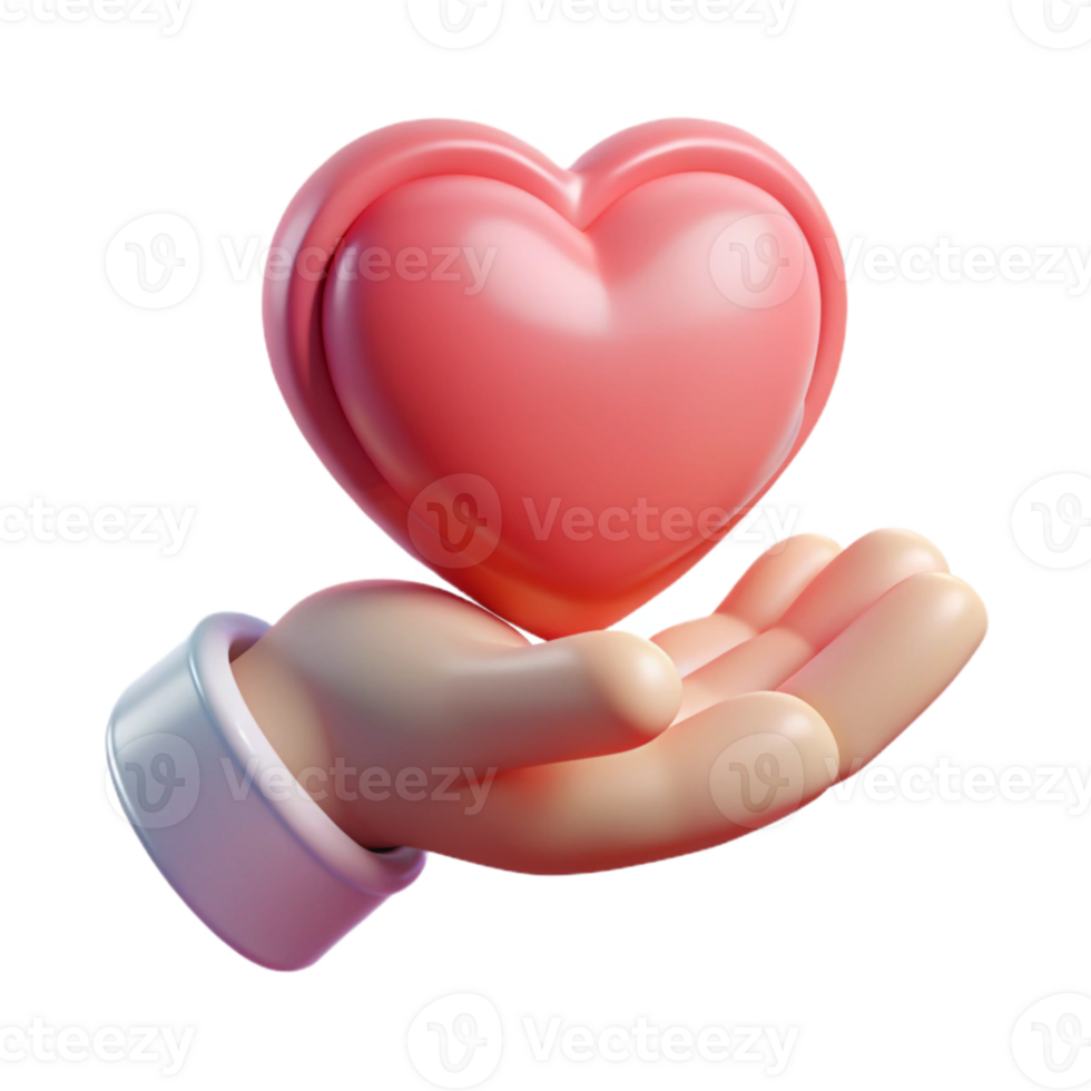 serene minimalist Emotional Support Hand Holding Heart Icon Cutout authentic png