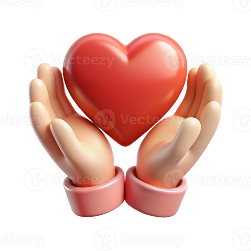 impressive rustic Emotional Support Icon Hands Holding Heart Isolated Cutout exclusive png