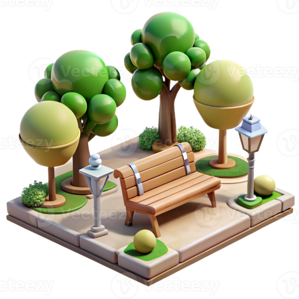 dramatic classic Urban Park with Trees Green Grass Cutout premium png