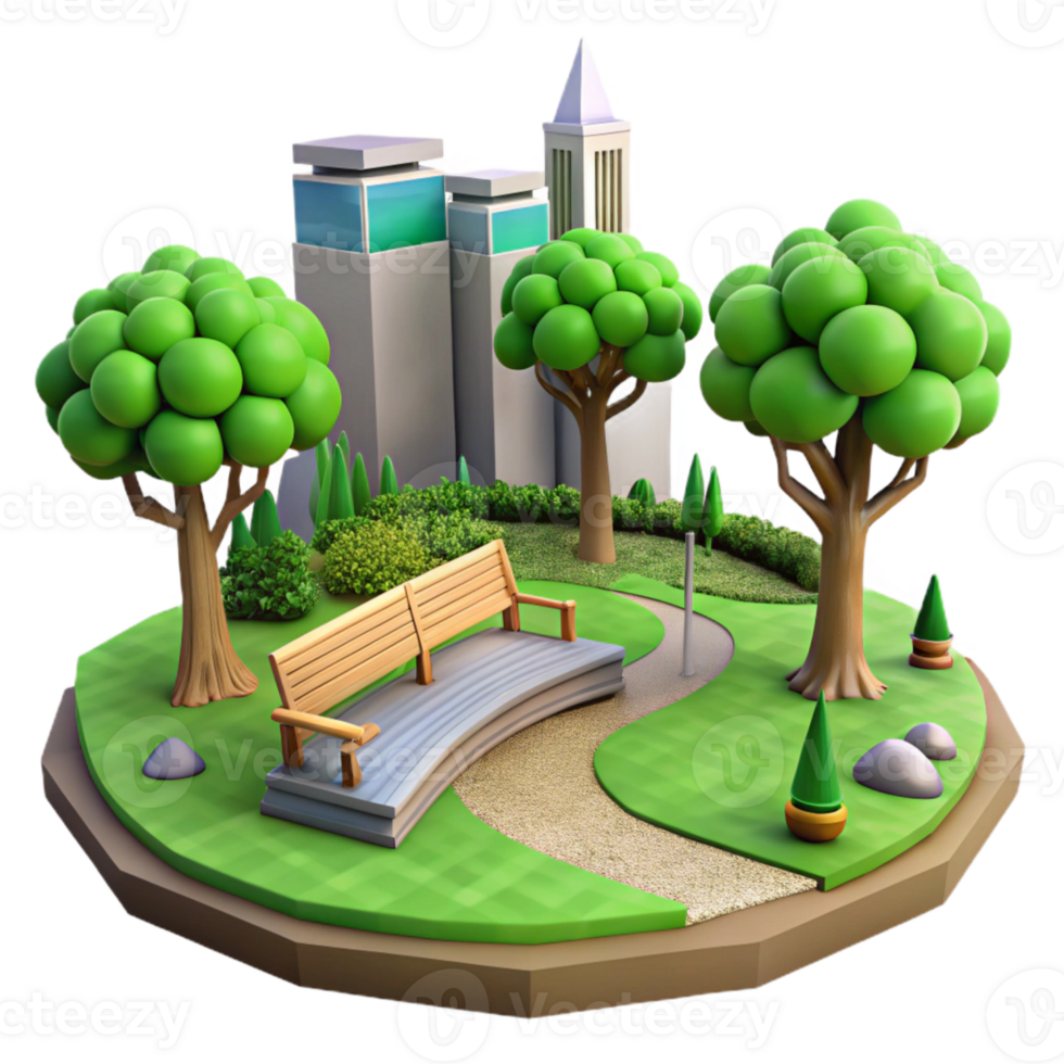 stunning modern Urban Park with Trees Green Grass Cutout professional png