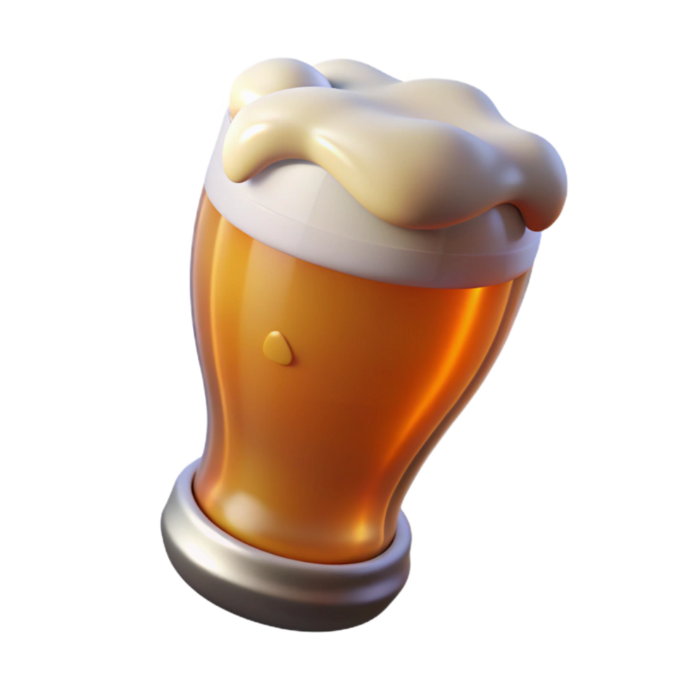 beautiful minimalist Empty Beer Glass with Caustic Highlights Cutout detailed png