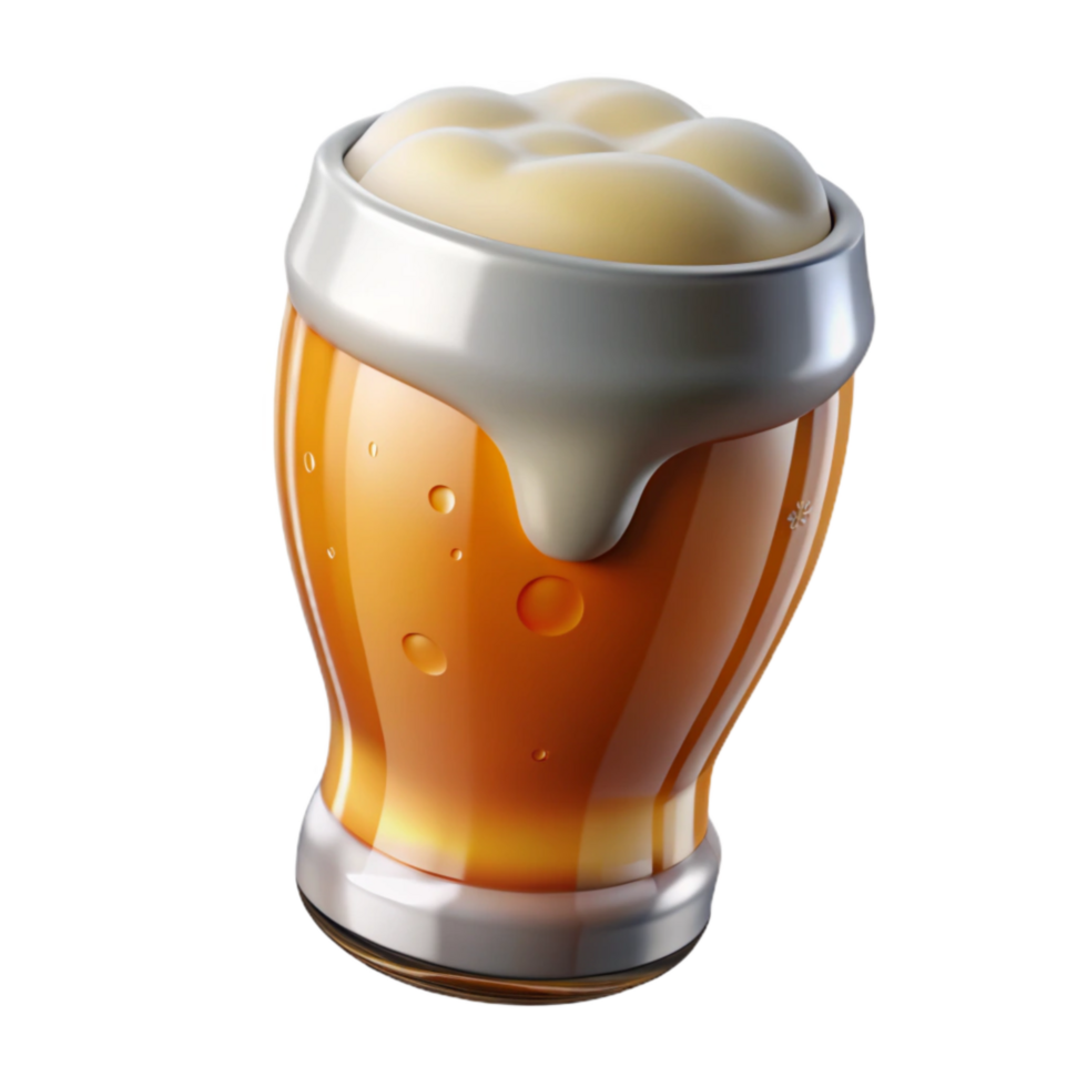 impressive rustic Empty Beer Glass with Caustic Highlights Cutout high resolution png