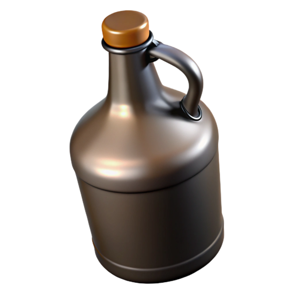 extraordinary classic Empty Beer Growler with Black Cap Isolated png