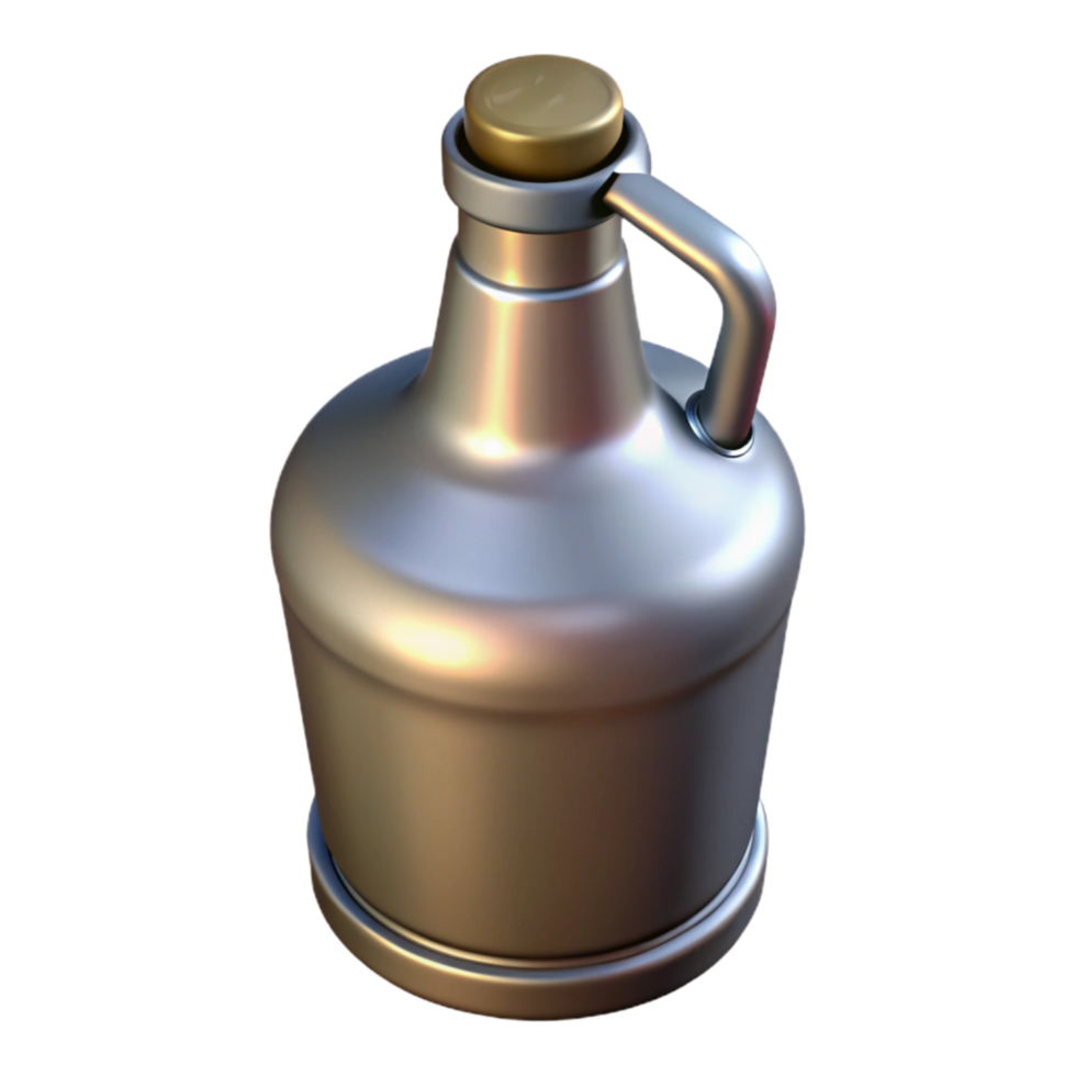 extraordinary artistic Empty Beer Growler with Black Cap Isolated png