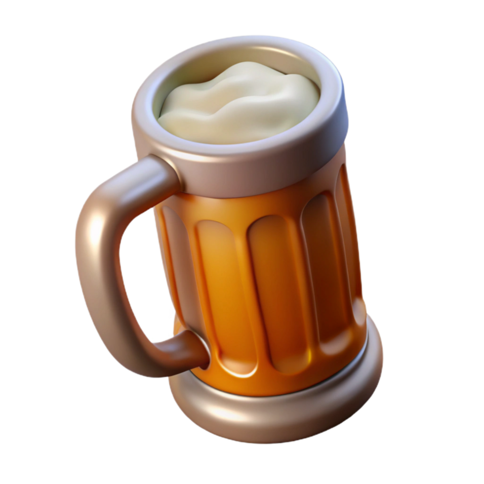 stunning contemporary Empty Beer Mug with Handle Isolated detailed png