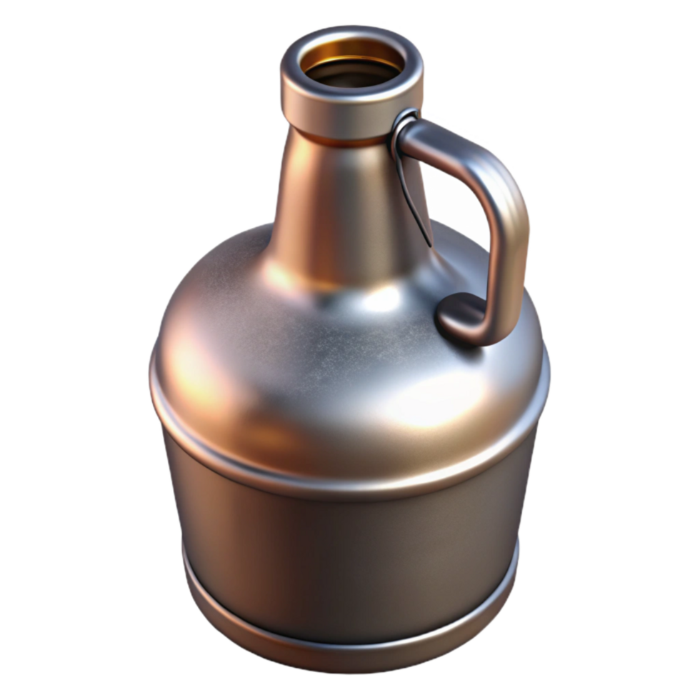 impressive creative Empty Beer Growler with Black Cap Isolated high resolution png